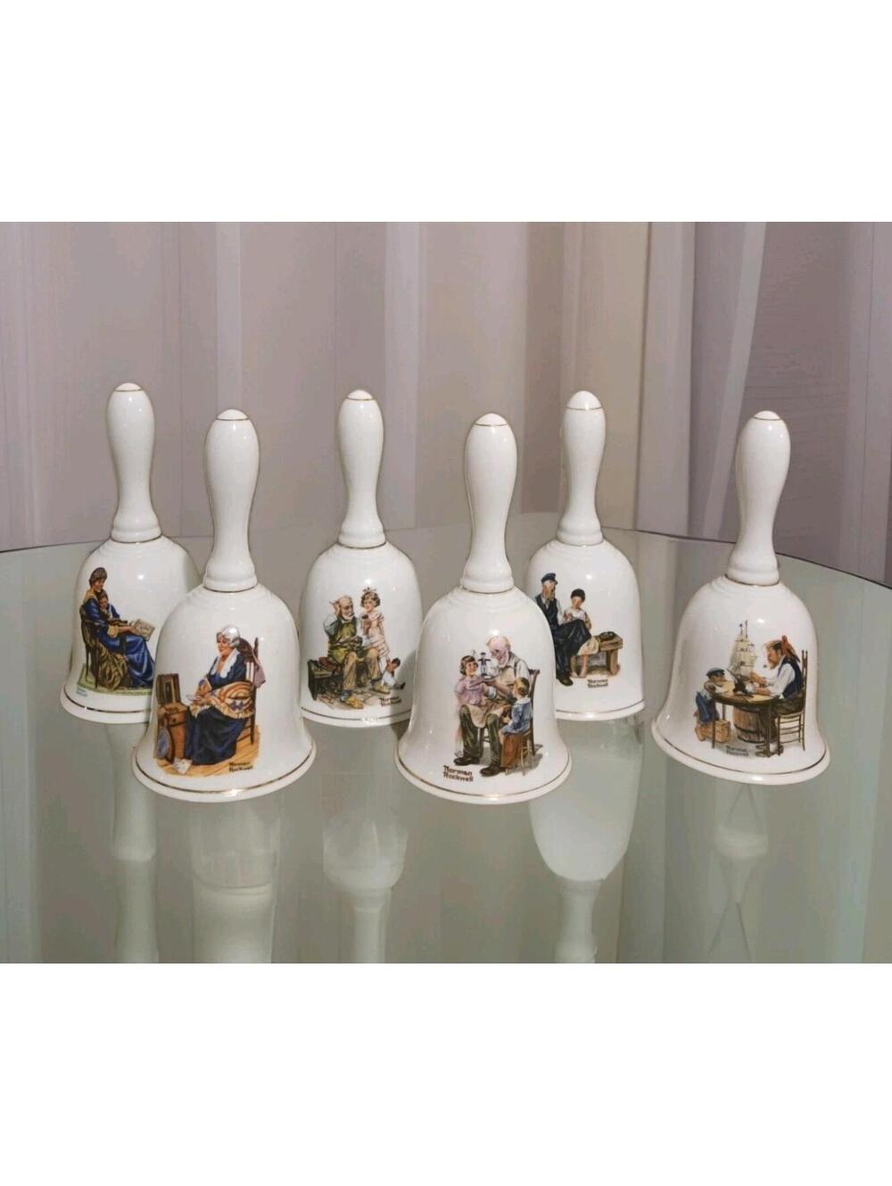 Vintage Norman Rockwell Bell Series mixed collection  7 bells